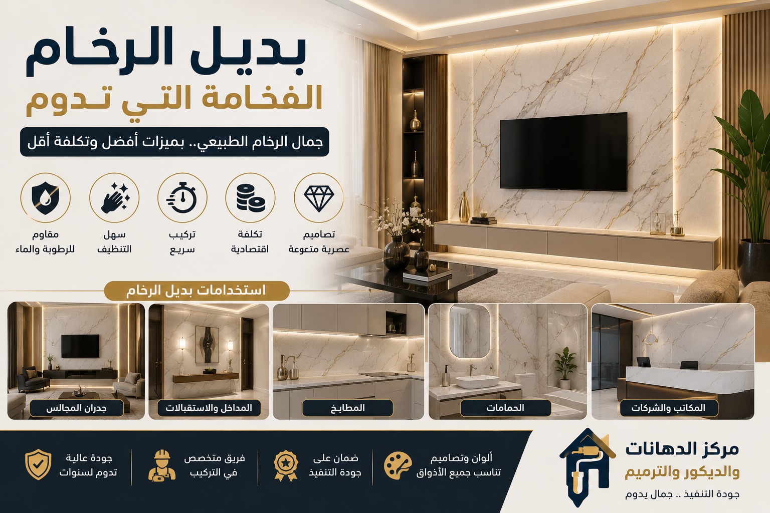 بديل الرخام: الحل العصري لديكورات فاخرة تجمع بين الأناقة والتكلفة المناسبة
